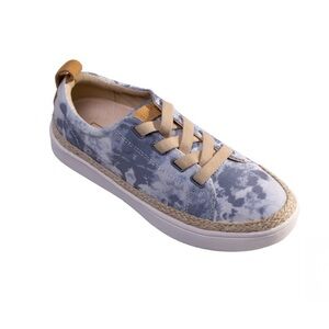 Spenco Malibu Grey & Beige Tie-Dye gore Lace Jute Trim Sneakers Women’s Size 7